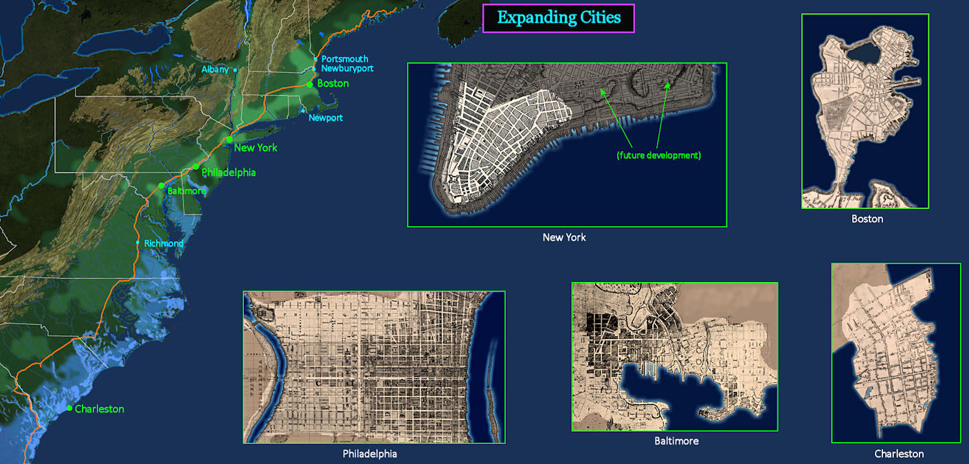 Cities, 1800 maps